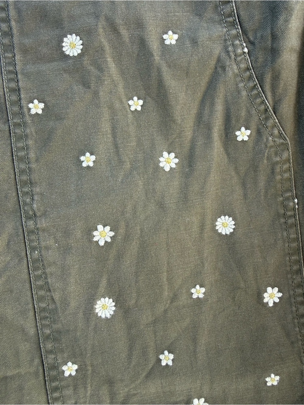 Toad&Co Olive Embroidered Juniper Utility pant in 6 - Picture 6 of 8